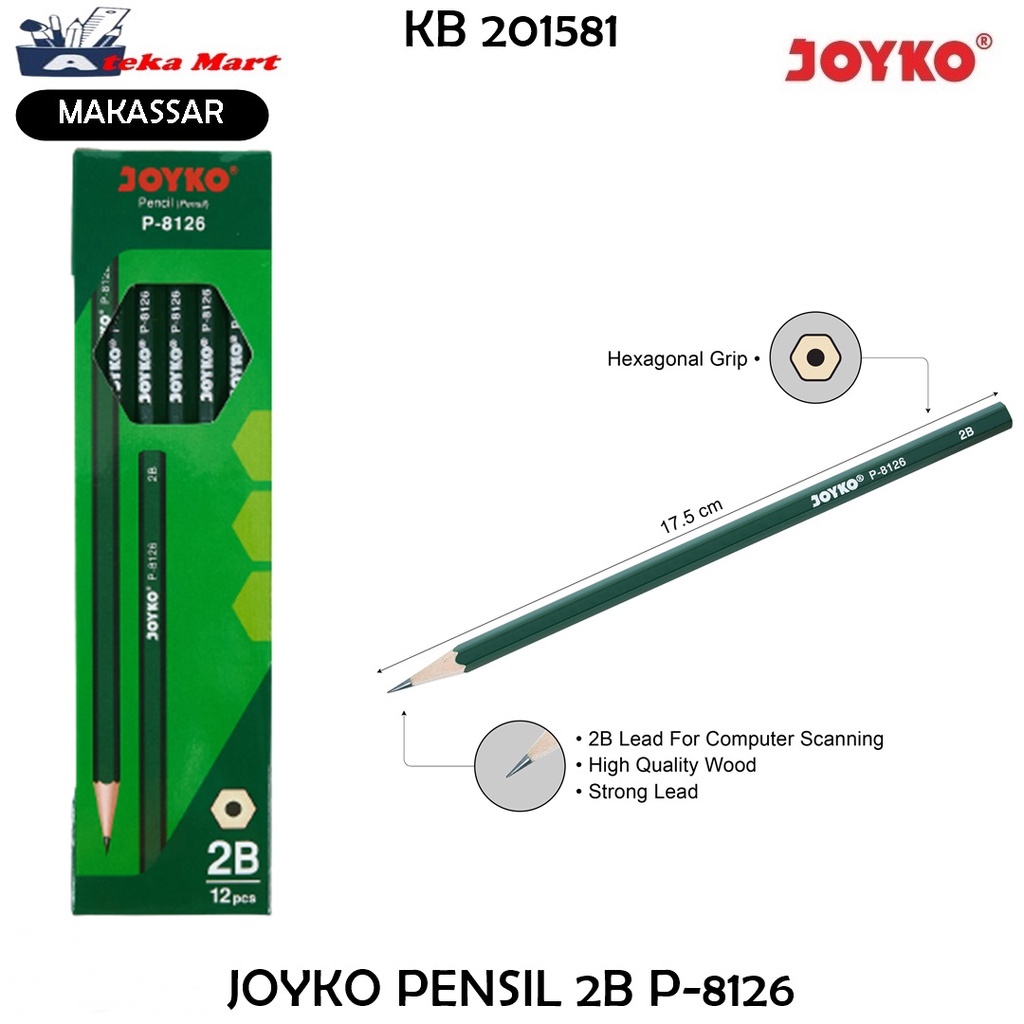 

[BOX/12PCS] ] JOYKO P-8126 PENSIL 2B P-8126 PAKET JUALAN
