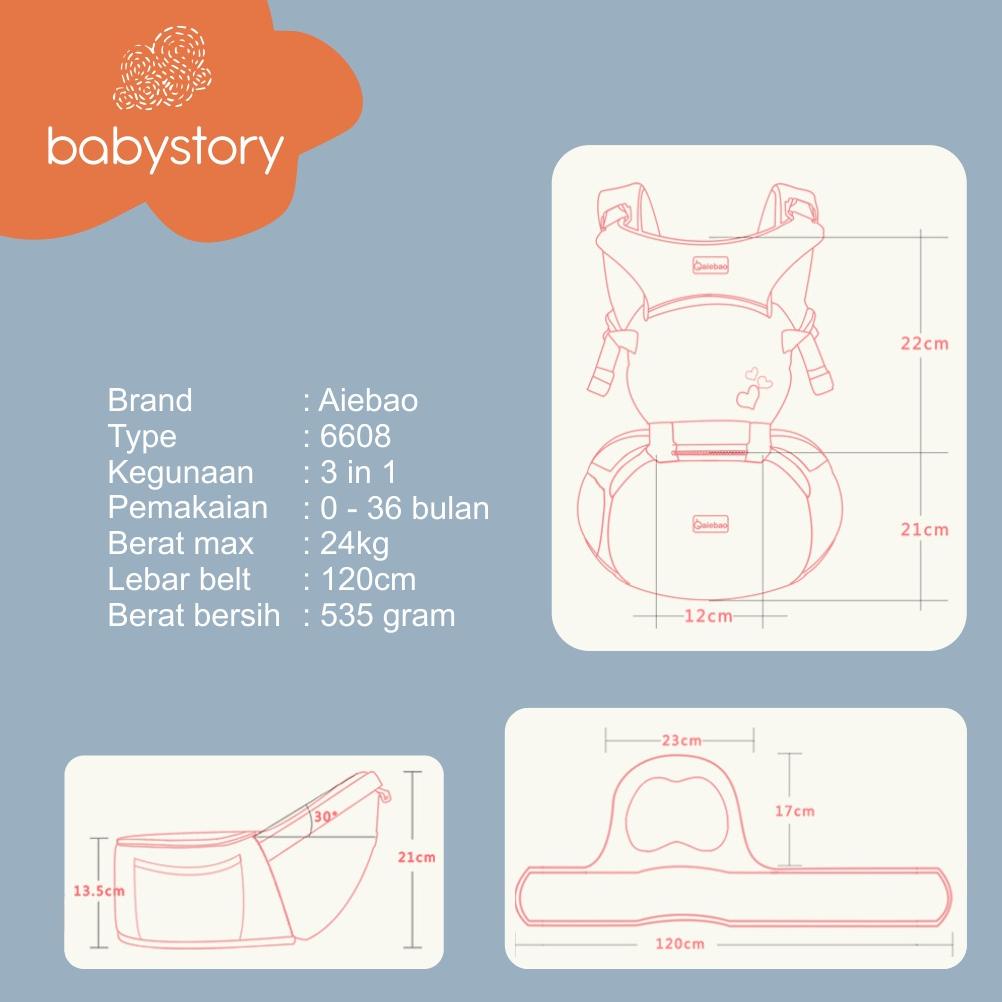 Hipseat Aiebao 6608 Original Hipseat Casual Hipseat Baby Carrier Gendongan Bayi Aiebao Murah