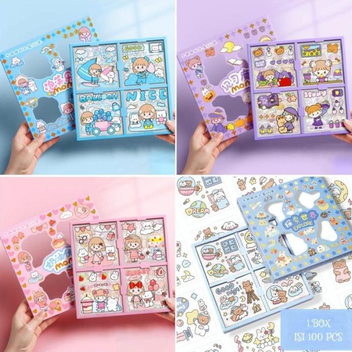 

PAKET BOX STICKER SENMU V3 MODEL LITTLE GIRL IMUT LUCU STICKER
