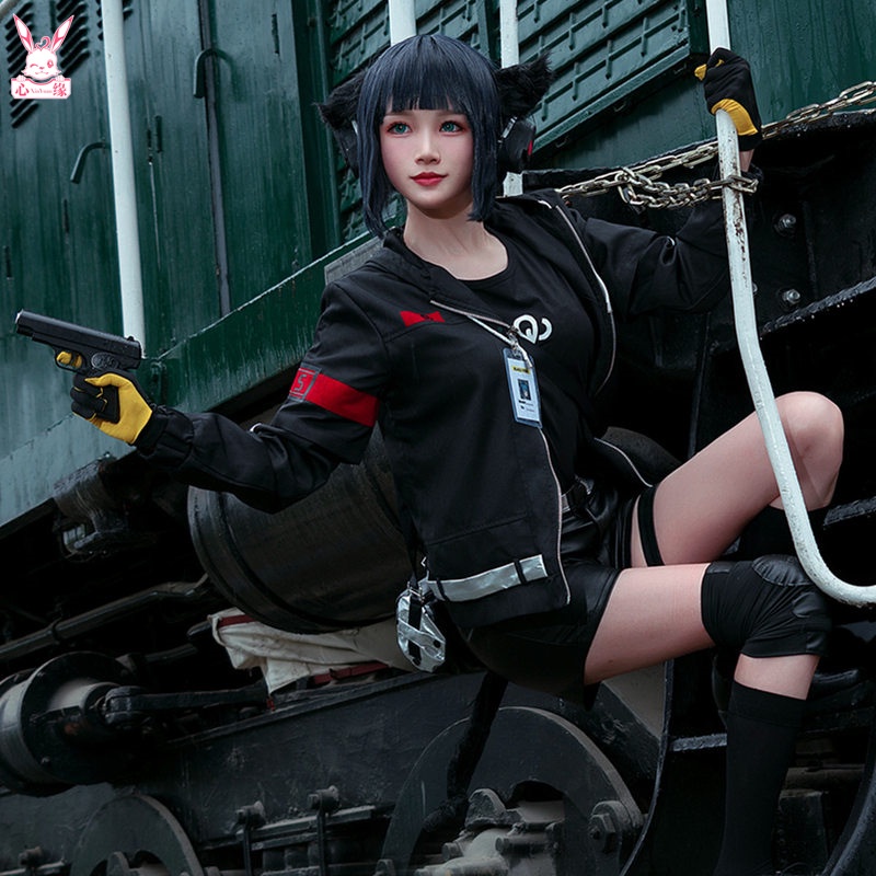 Arknights cosplay Jessica cosplay costue and Jessica wig，Jessica shoes