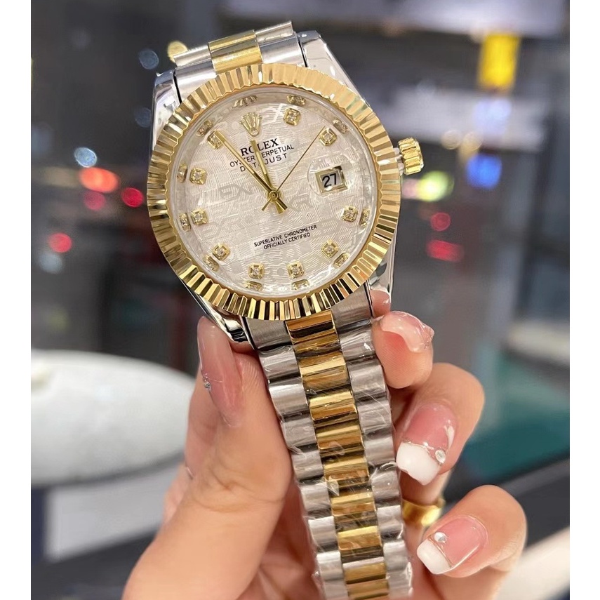 [ZEPH COLLECTION] KOTAK Rolex GRATIS Rolex Wanita Pria Pasangan Jam Tangan Kalender Tahan Air Jam