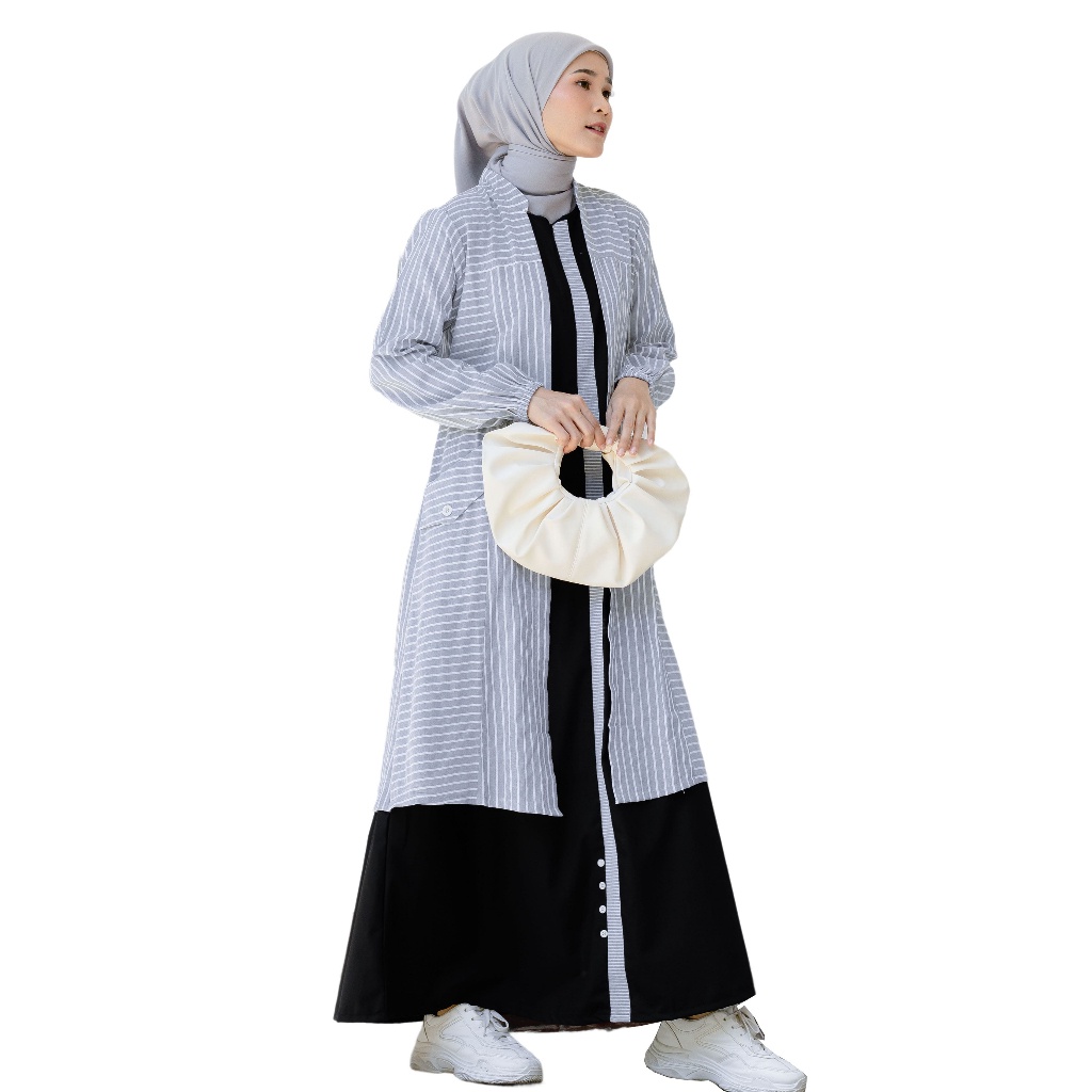 Gamis Outer Menyatu Wanita Dewasa Casual Outfit