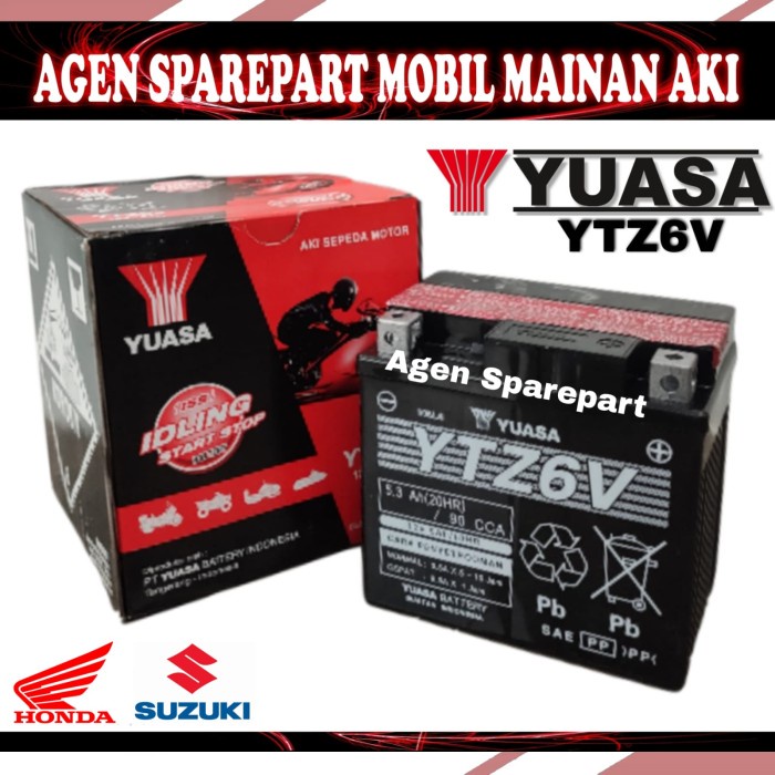 Aki Motor Kering Yuasa Ytz6V Accu Motor Beat Esp Cbs Iss 2015 Beat Star
