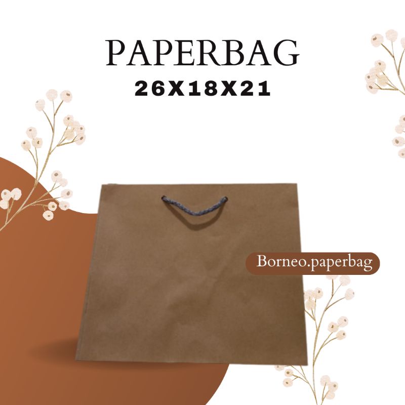 

PAPERBAG BENTO COKLAT 26X18X21/PAPERBAG SOUVENIR
