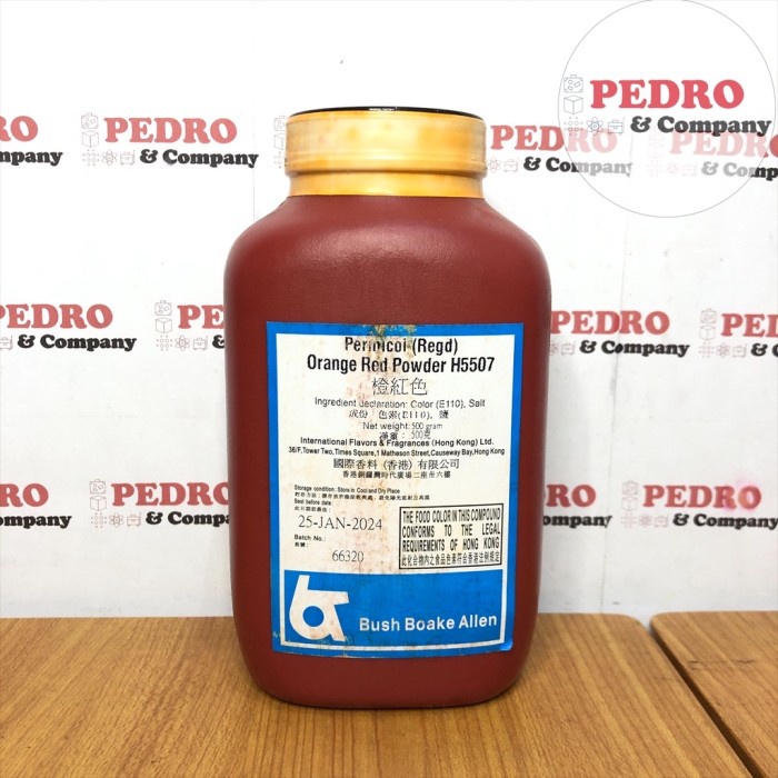 

BUSH BOAKE ALLEN - PEWARNA MAKANAN ORANGE RED POWDER - H5507 (500 GR)