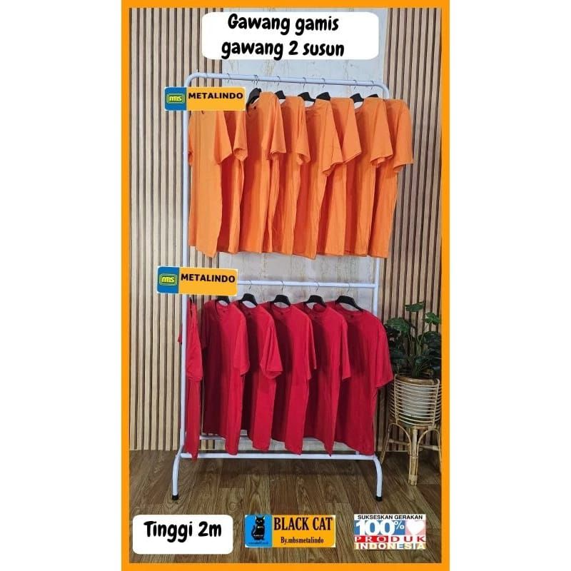 Gawang gantungan baju gamis MBS tinggi 2 m hanger gawang gantungan baju 2 susun