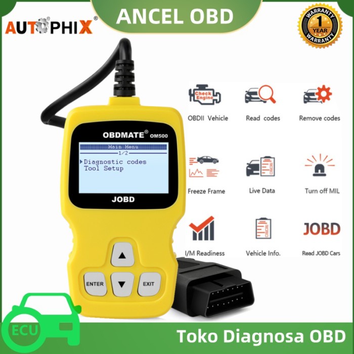 ✨COD Autophix Om500 Jobd Obd2 Scanner Mobil Untuk Honda/Toyota/Isuzu/Nissan Terbatas