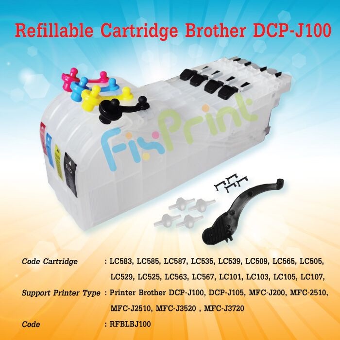 REFILLABLE MCISS BROTHER DCP J100 J105 J200 MFC2510 J2510 J3520 J3720,