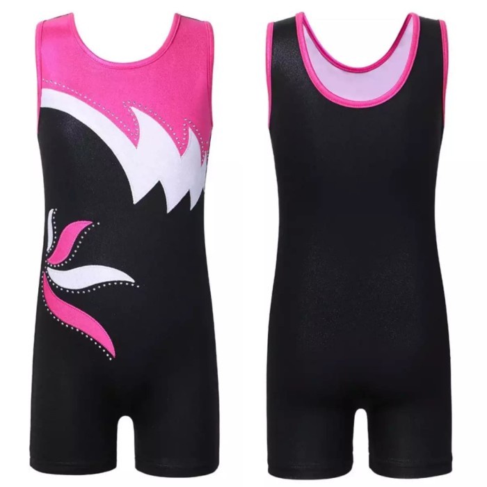 Terbaru [Dijual] Baju Senam Gymnastic Rhythmic Leotard Tank Jumpsuit Anak Promo Terlaris