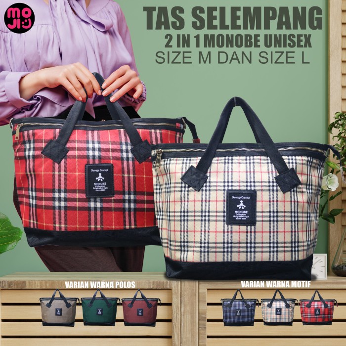 Tas 2in1 Monobe Pria Wanita Ukuran Besar / Tas Selempang Monobe ORIGINAL 100%
