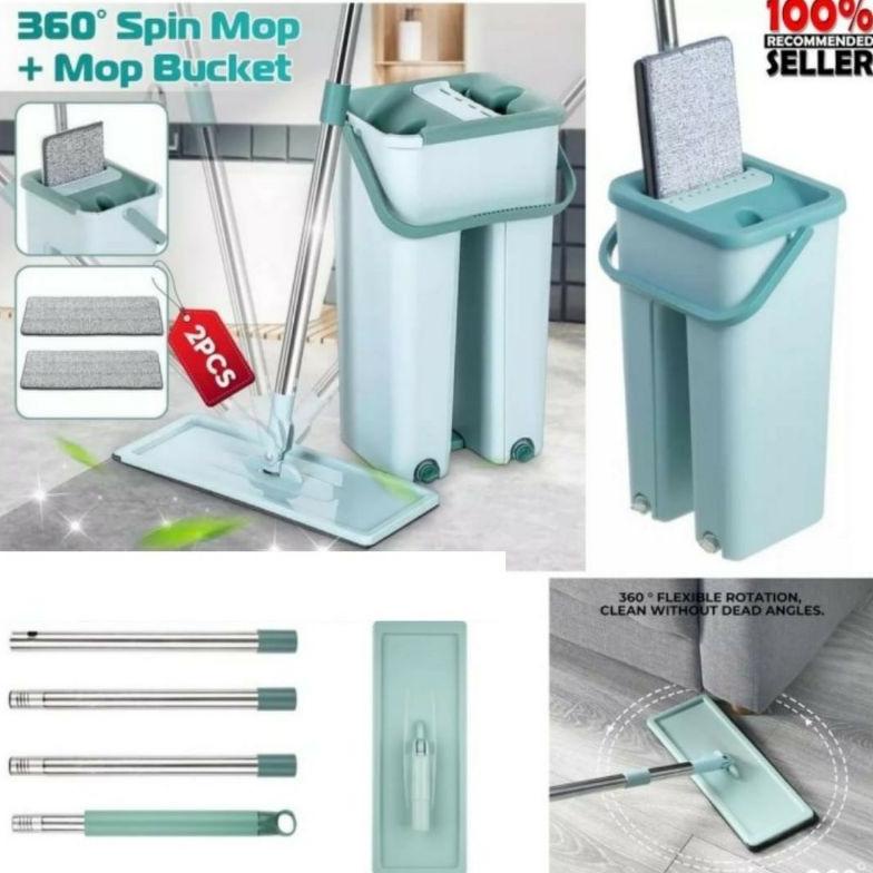 Yxrr*165 Alat Pel Praktis Scratch Cleaning Mop 360 Spin Mop Plus Bucket