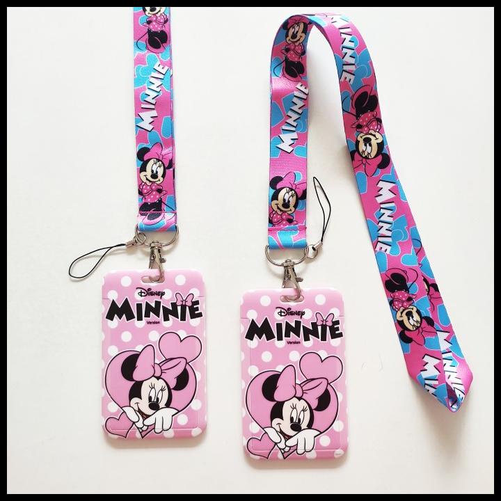 

BEST DEAL ID CARD HOLDER NAME TAG LANYARD / KALUNG KARTU CUTE PINK MINNIE MOUSE !!!