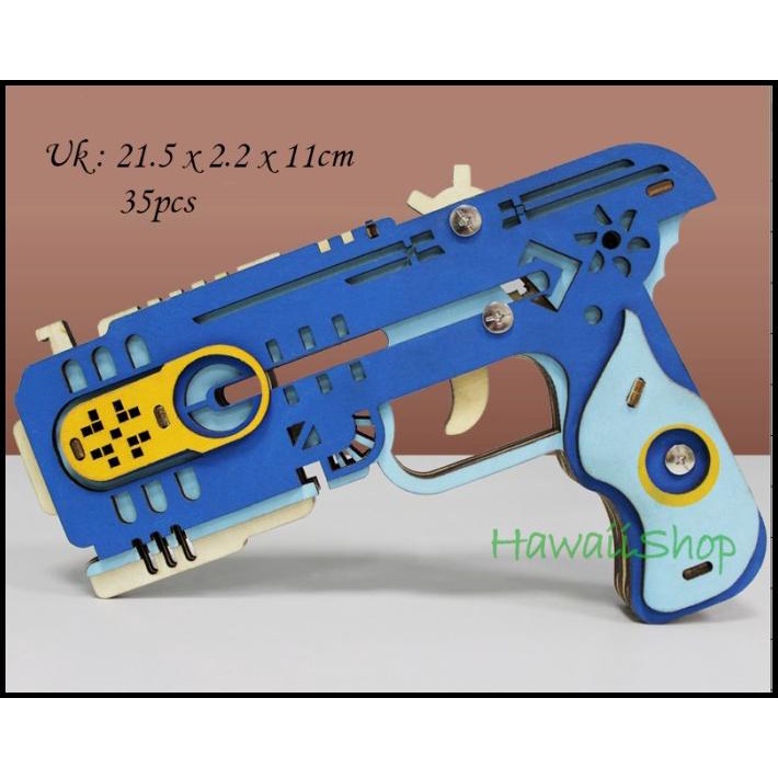 BEST DEAL PUZZLE 3D DIY BAHAN KAYU MODEL DRAGON CHASER RUBBER BAND GUN 