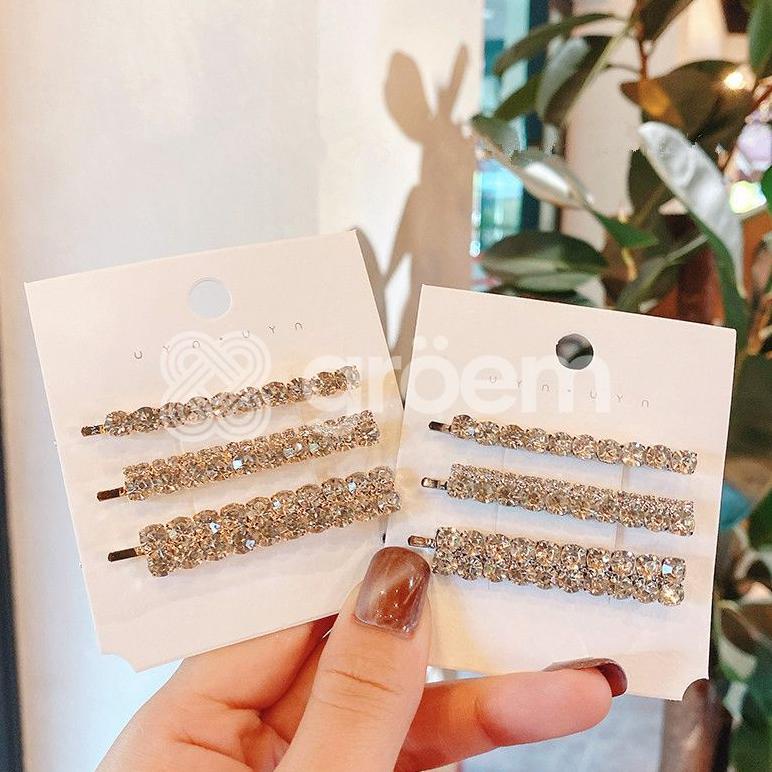 Set Jepit Rambut Aksen Berlian Korea/jepit rambut mewah berlian