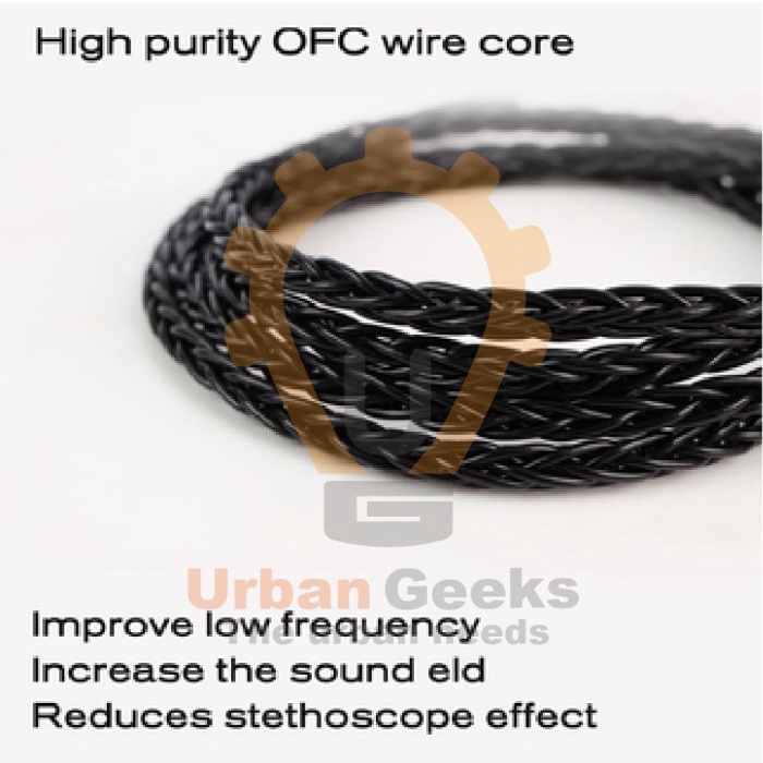 Jc Ally Jcally Jc08 Black (Mic) 8 Core Copper Cable Upgrade For Kz Audio Ready