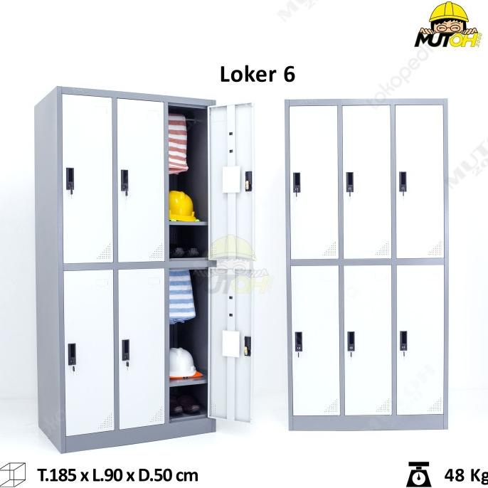 

[ Megaelektro99 ] Loker Locker Besi 6 Pintu Full Plat Lc06P Terbaik