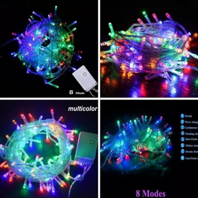:0:0:0] Lampu 100 LED Rainbow(7 warna) | Tumblr 100led | Natal | 17 Agustus