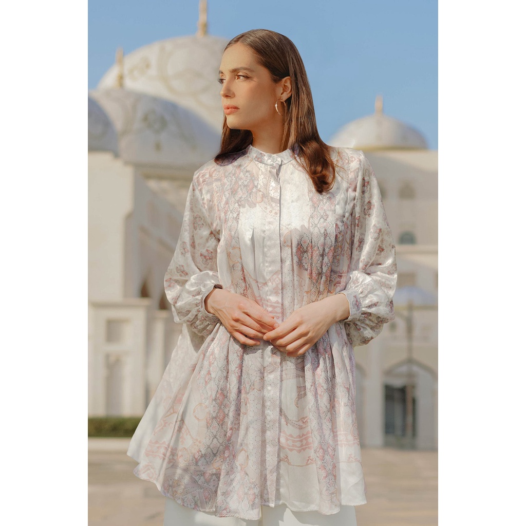 Benang Jarum - Festive Pleated Shirt - Ivory