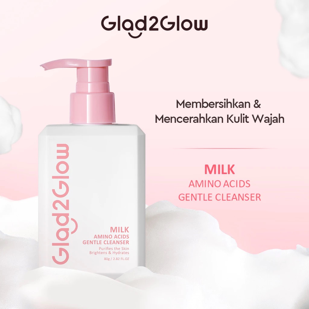 Glad2Glow Milk Amino Acid Gentle Cleanser Face Wash | 80 ml