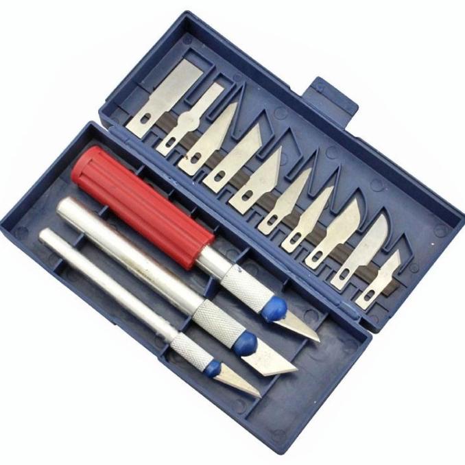 

#####] ElektronikPlus Set Pisau Ukir Seni 13 in 1 Crafting Knife 3 Handle