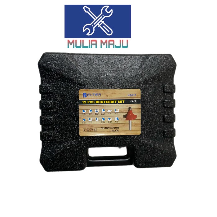 Mata profil kayu 1/4in 12pcs BELTER/mata router mata profil ukir kayu -Lulas G