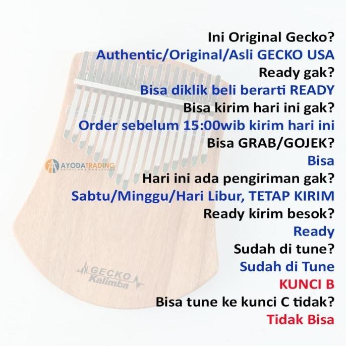 Paket Authentic Gecko Kalimba K17CAS Alat Musik Tradisional