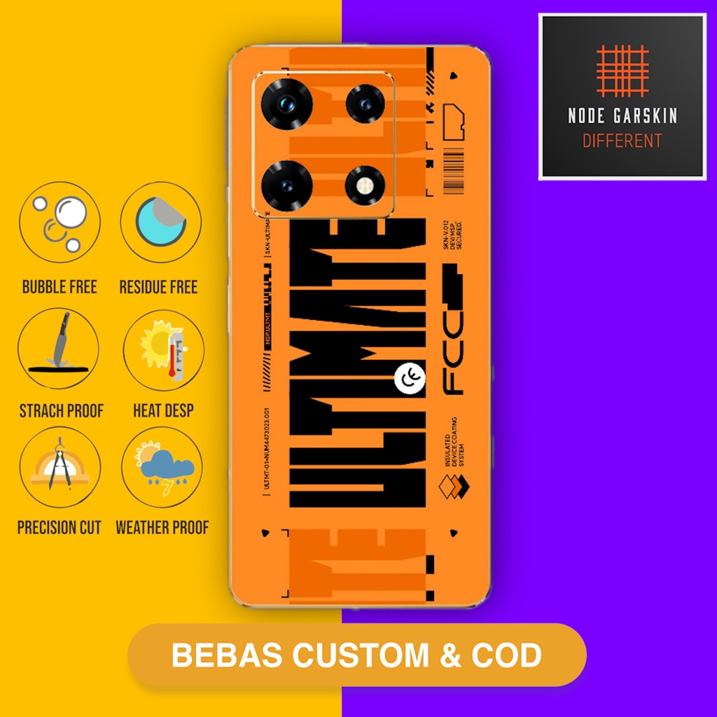 Garskin Skin Infinix Note 30 Pro Back only Atau Backonly Ultimate Orange  - Vinyl Protector