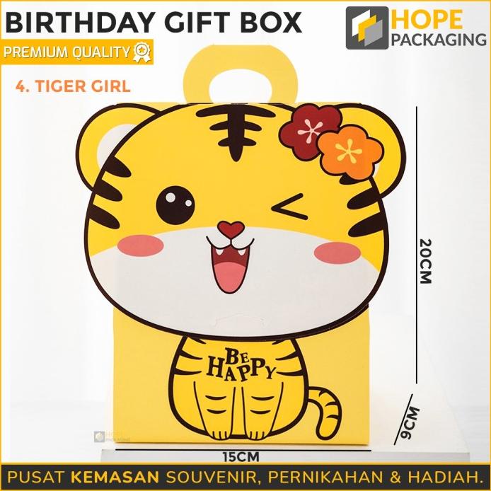 

Tjee*250 [ 3 Pcs ] Sale Murah Paper Box Ultah Kids Tiger Tas Gift Box Souvenir