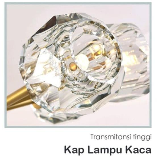 Lampu gantung Plafon Minimalis Crystal Gold hias ruang tamu Premium