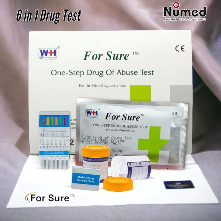 Big Sale - Multi Drug Test 6 Parameter For Sure + Pot Urine 60 ml / Alat Tes Narkoba 6 Parameter / S