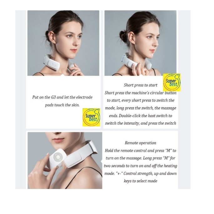 JM- Jeeback G3 Wireless Neck Massager Cervical 4 Head Pijat Leher