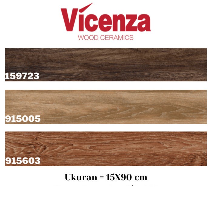 GRANITE TILE VICENZA GRANIT LANTAI MOTIF PARKET KAYU 15X90 WOOD MIX B