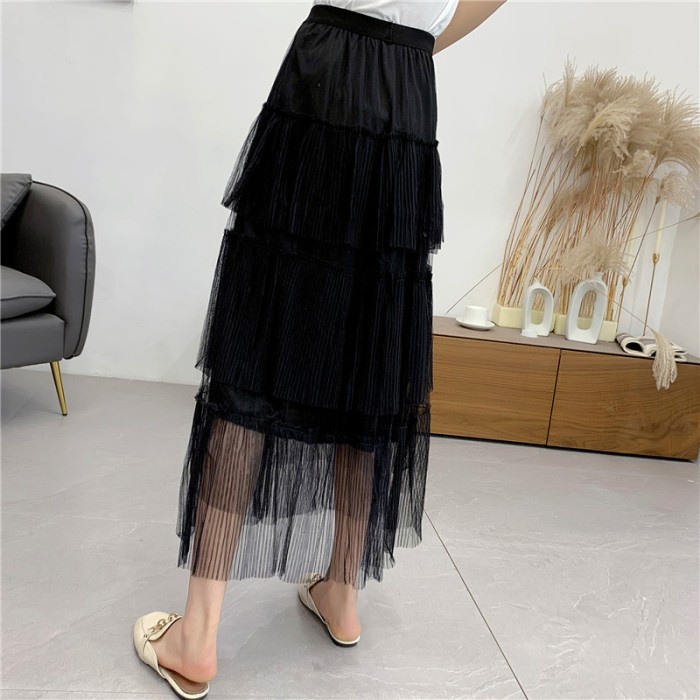 IBT-10 rok bawahan wanita import korea jepang panjang renda hitam