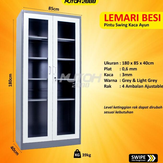 

[ Megaelektro99 ] Lemari Arsip Lemari Besi Filling Cabinet Pintu Swing Kaca Ayun Stok Terbatas
