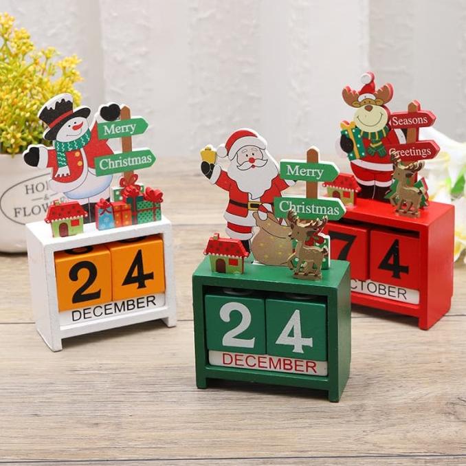 

Verricrist Kalender Kayu Ornamen Natal Lucu Dekorasi Kado Christmas Santa Snowman Limited Edition