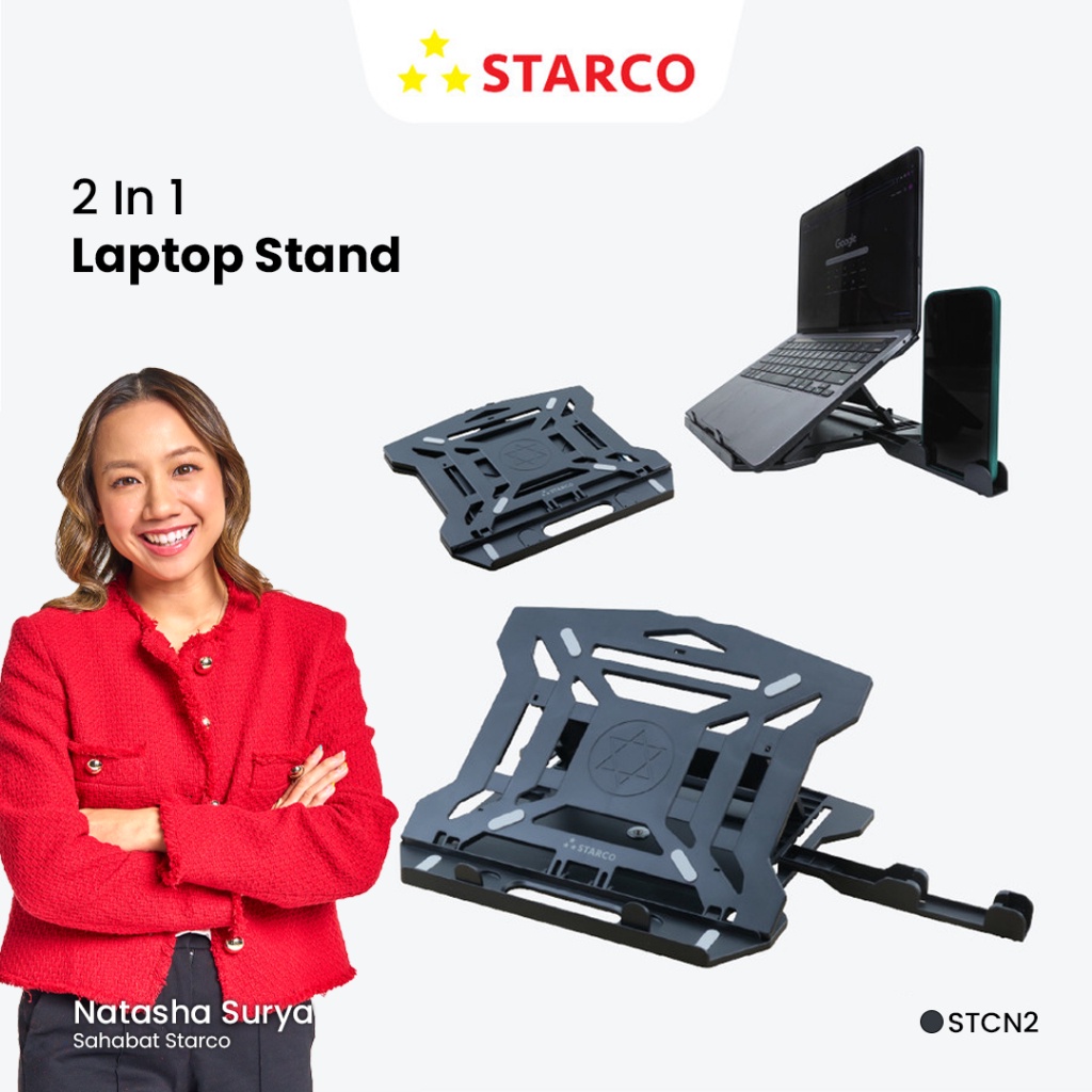 Starco 2 In 1 Foldable Laptop Stand Holder Hp Tablet Stand Meja Laptop