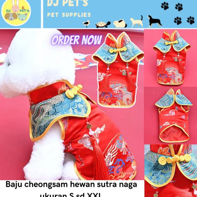 Baju Cheongsam Anjing Dan Kucing Jantan Premium