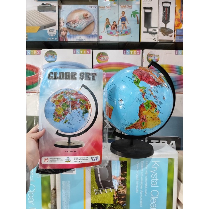 Promo Edukasi Geografis / Peta Dunia / Bola Dunia / Balon Globe Set