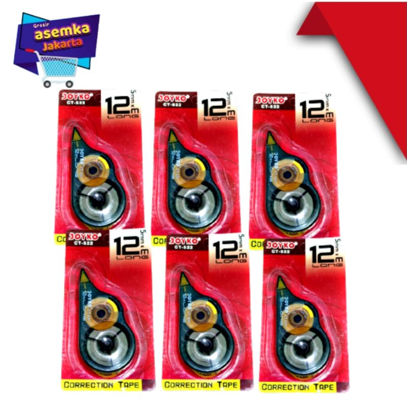 

Tipe-X Pita Correction Tape Joyko Ct-522 Grosir 6Pcs