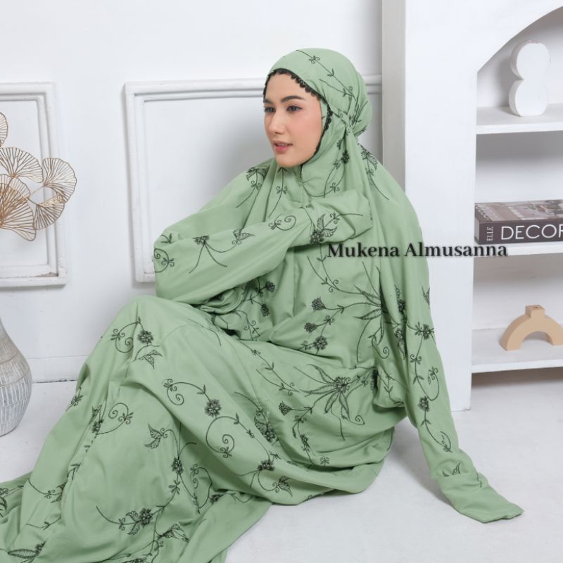 ALMUSANNA - Mukena Terusan Dewasa Bordir Azzura