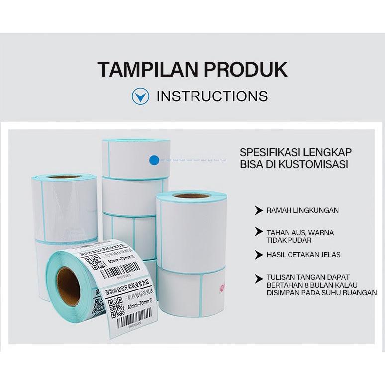 

Terlaris Label Direct Thermal Sticker Barcode Resi 100 X 100 Mm 500Pcs Promo
