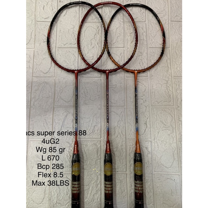 Raket Badminton Apacs New Super Series 88 Max 38Lbs Grip 4Ug2 Ori Terpopuler