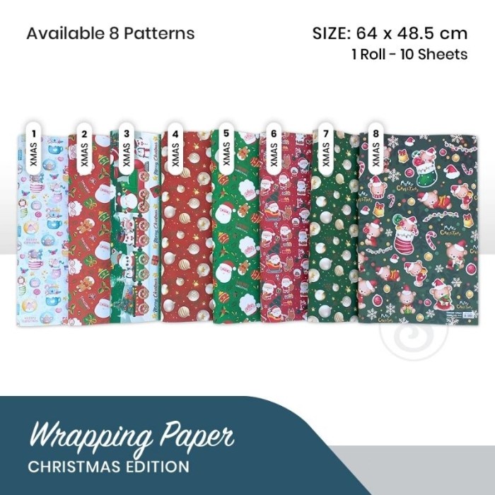 

Terlaris 10Lbr Kertas Kado Natal Kertas Kado Christmas Uk 64 X - XMAS 8 Limited Stock