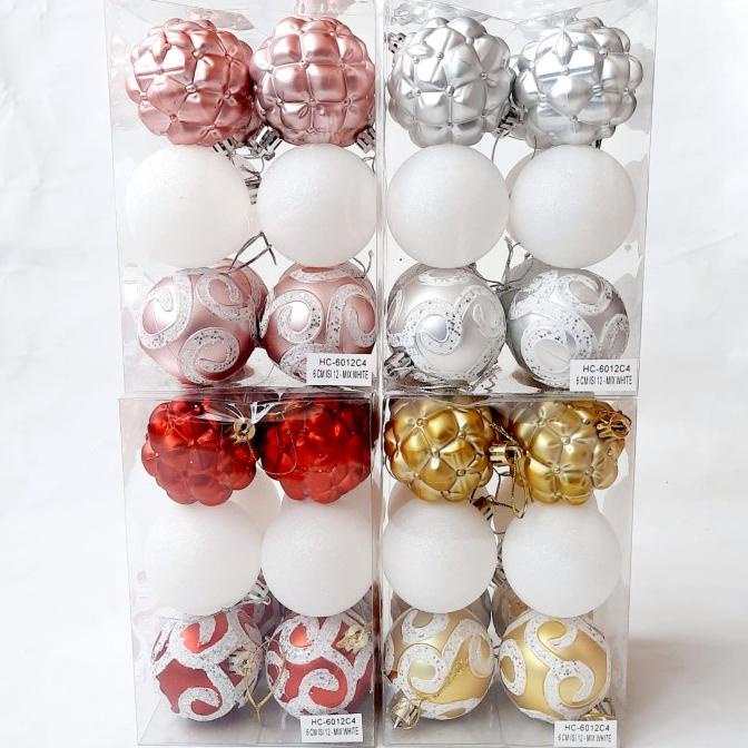 

Bola Natal Isi 12 6Cm 8Cm Hiasan Pinus Pohon Natal Merah Rosegold Gold Original