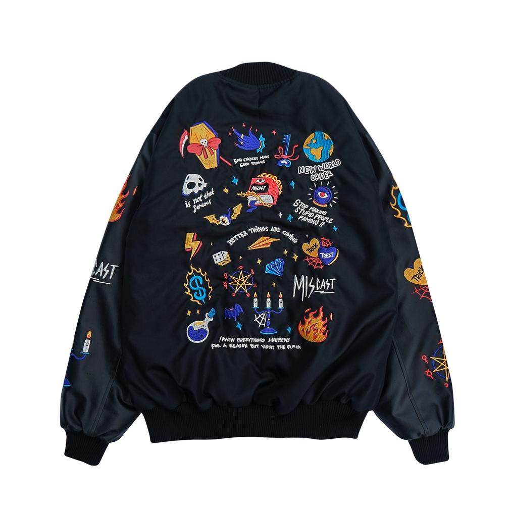 Jaket Pria Kece Abizz Varsity Vintage Hecate Black