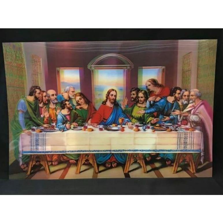 Sale Gambar 3D Kristen Katolik Gambar Rohani Yesus Maria Perjamuan Kudus Murah