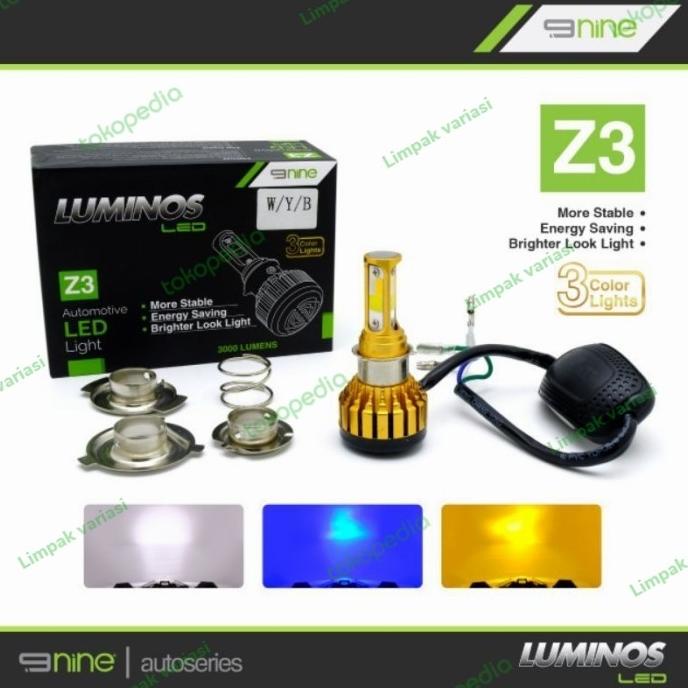 Lampu Depan Led Luminos Z3 LED 3 Warna Universal Motor Bebek & Matic