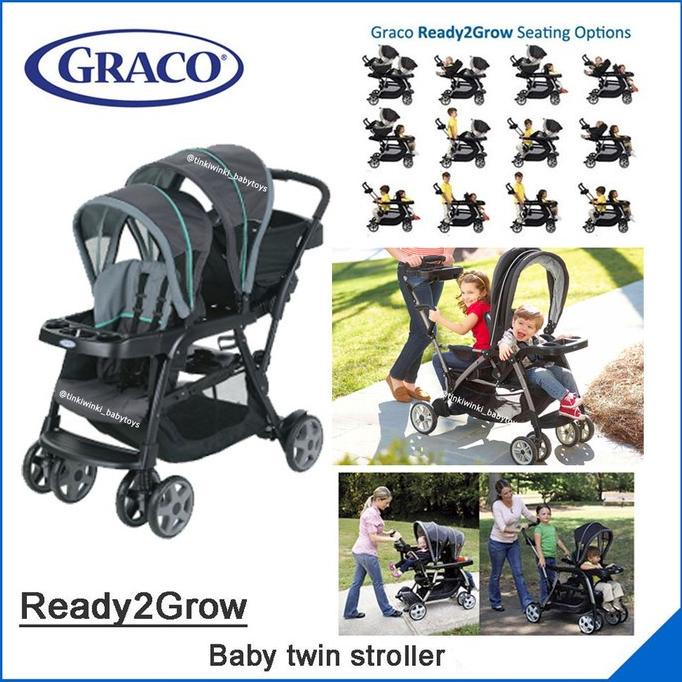 GRACO READY2GROW STAND AND RIDE DOUBLE STROLLER TANDEM FRANSISKADESMA