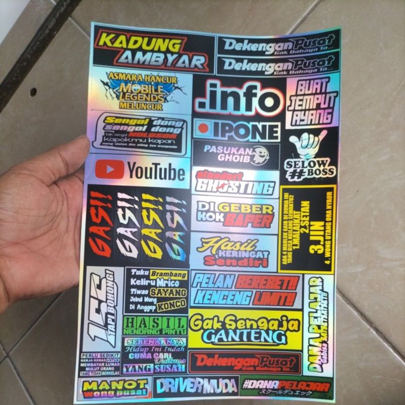 

Stiker kata kata viral bahan hologram 1 lembar