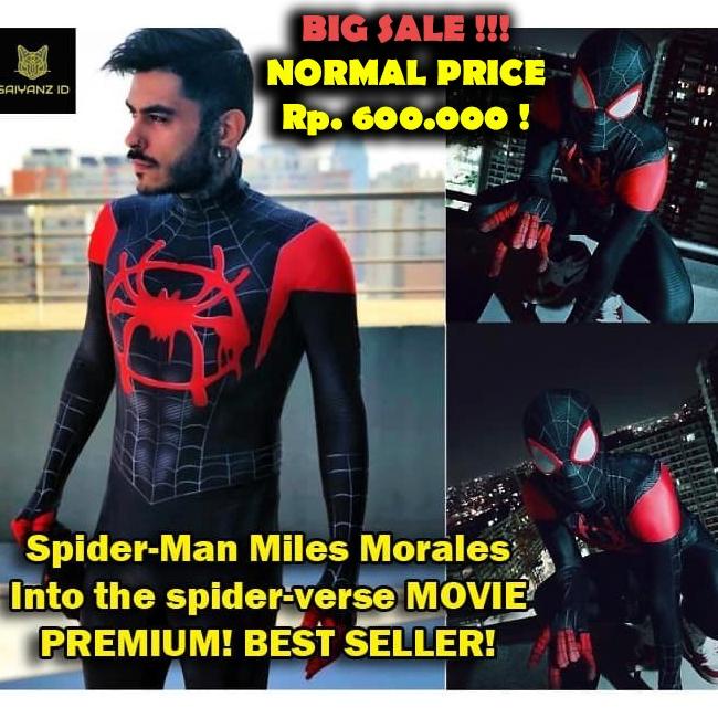 KOSTUM SPIDERMAN MILES MORALES MARVEL BEST SELLER COSPLAY 